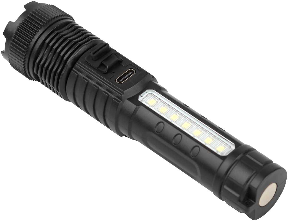 фото светодиодный фонарь эра ua-401 универсальный аккумуляторный 3 вт led + 3 вт cob оптический zoom 3 режима магнит type c б0069803 | 220svet.ru
