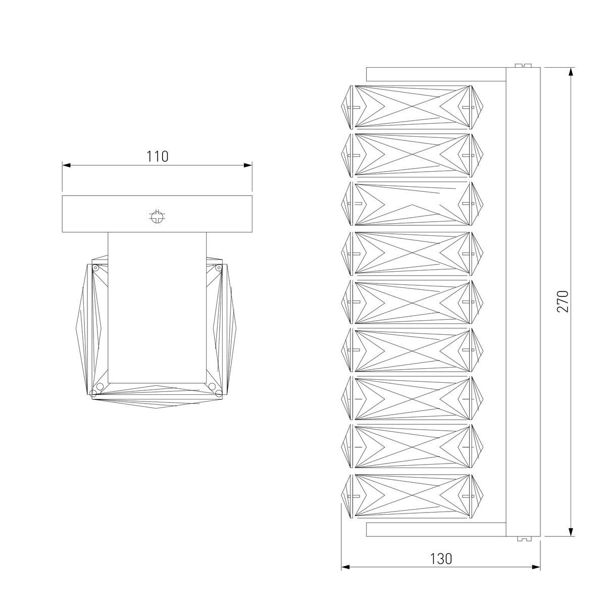 фото настенный светодиодный светильник eurosvet 40259 led хром/ прозрачный хрусталь strotskis | 220svet.ru