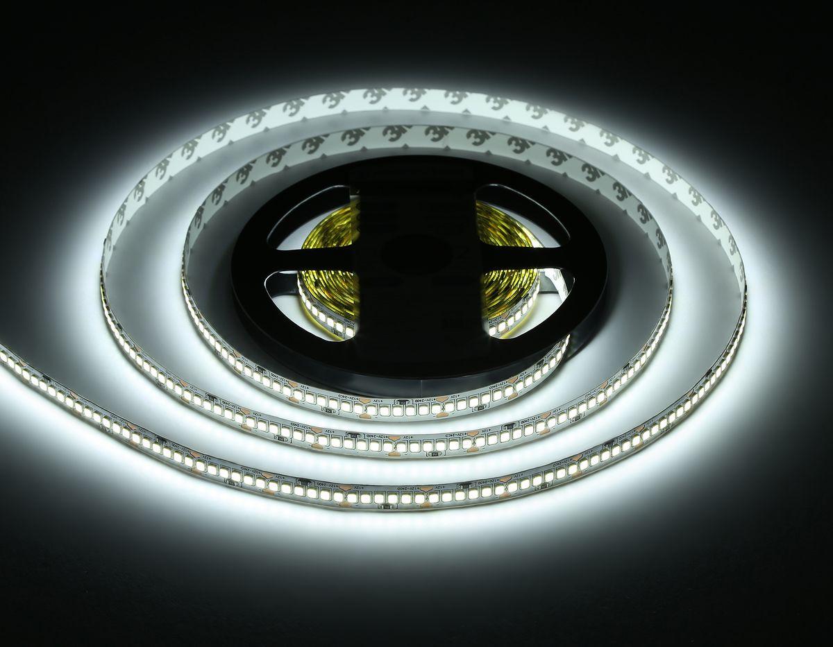 фото светодиодная лента холодный белый ambrella light 19,2w/m 240led/m 2835smd 6500к 5m gs1503 | 220svet.ru