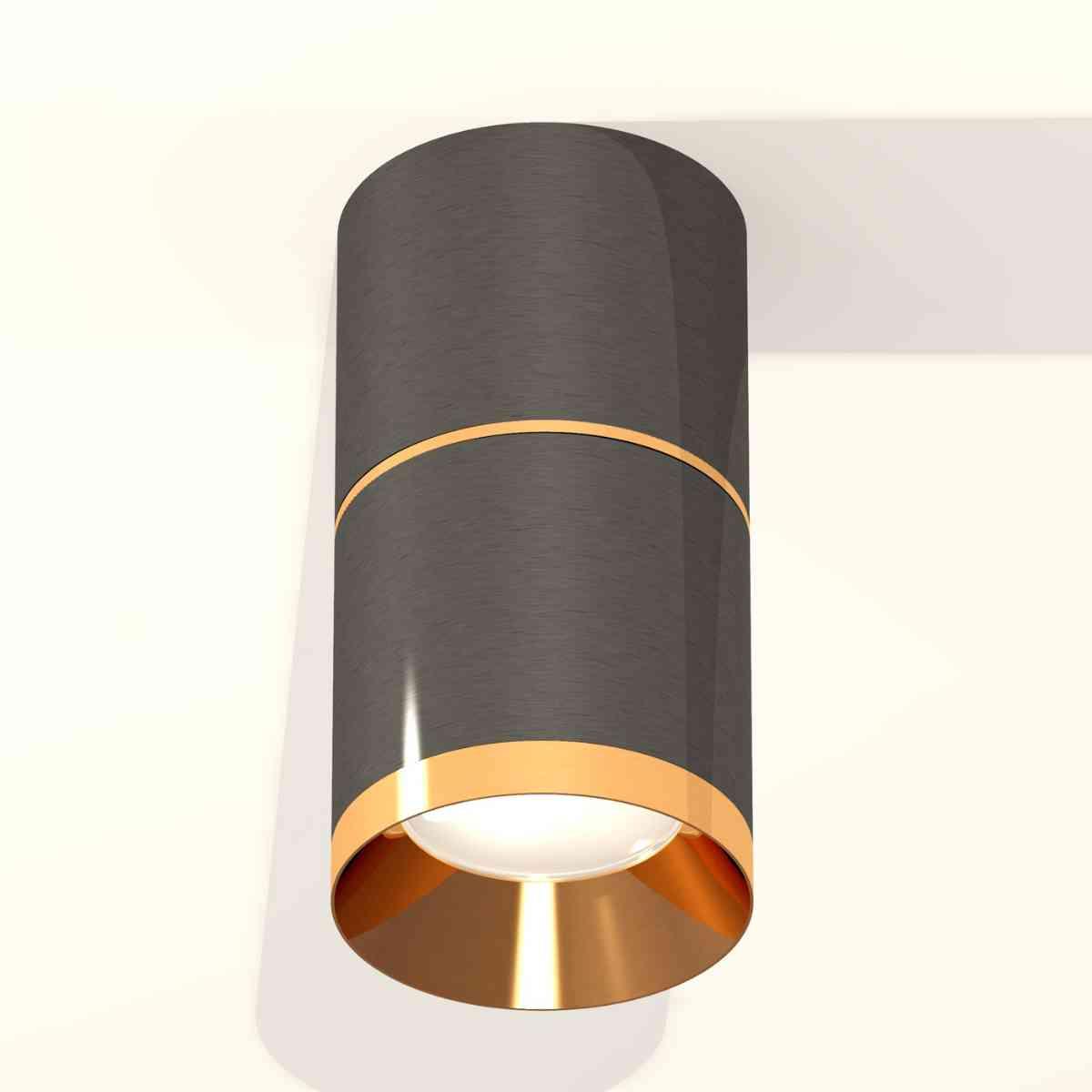 фото комплект накладного светильника ambrella light techno spot xs7403081 dch/pyg черный хром/золото желтое полированное (c7403, a2072, c7403, n7034) | 220svet.ru