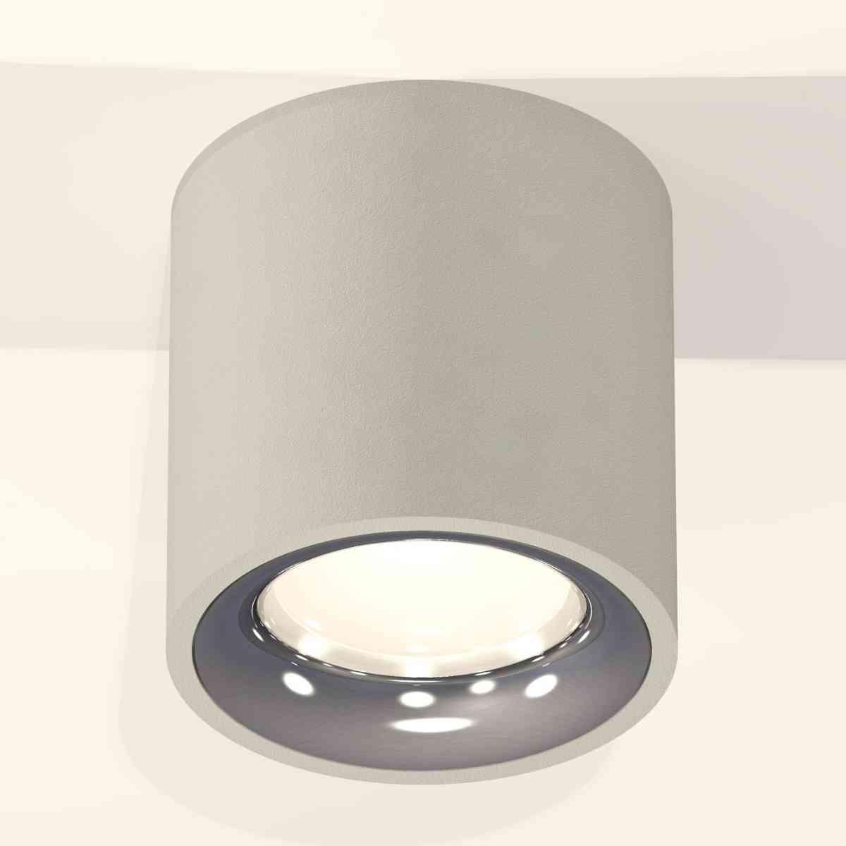 фото комплект накладного светильника ambrella light techno spot xs7533022 sgr/psl серый песок/серебро полированное (c7533, n7012) | 220svet.ru