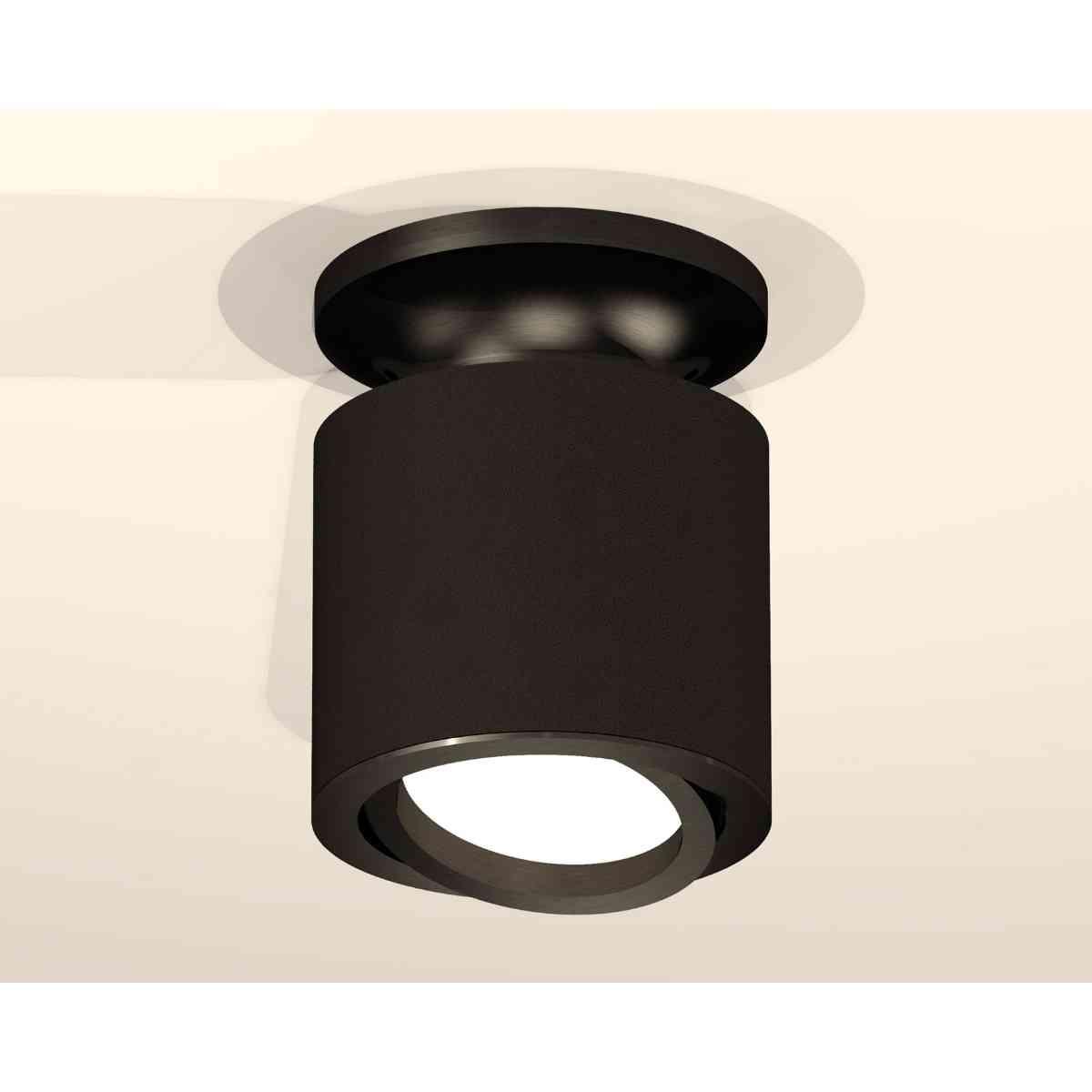 фото комплект накладного светильника ambrella light techno spot xs7402060 sbk/pbk черный песок/черный полированный (n7926, c7402, n7002) | 220svet.ru