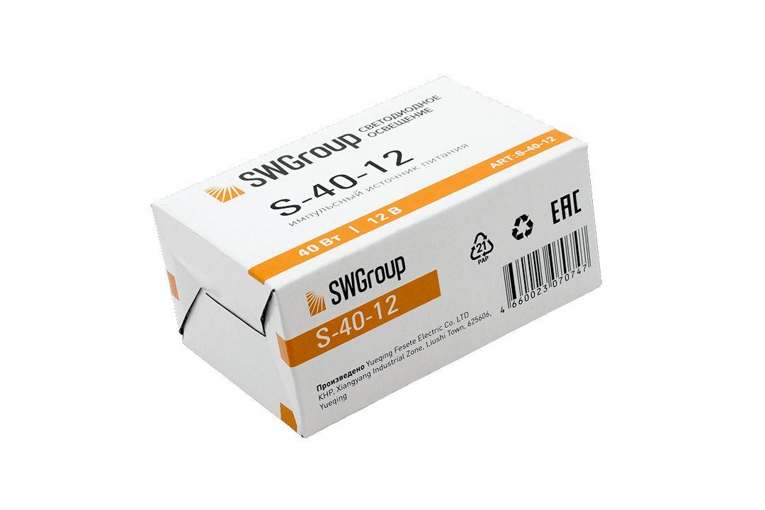 фото блок питания swg 12v 40w ip20 3,33a s-40-12 000126 | 220svet.ru