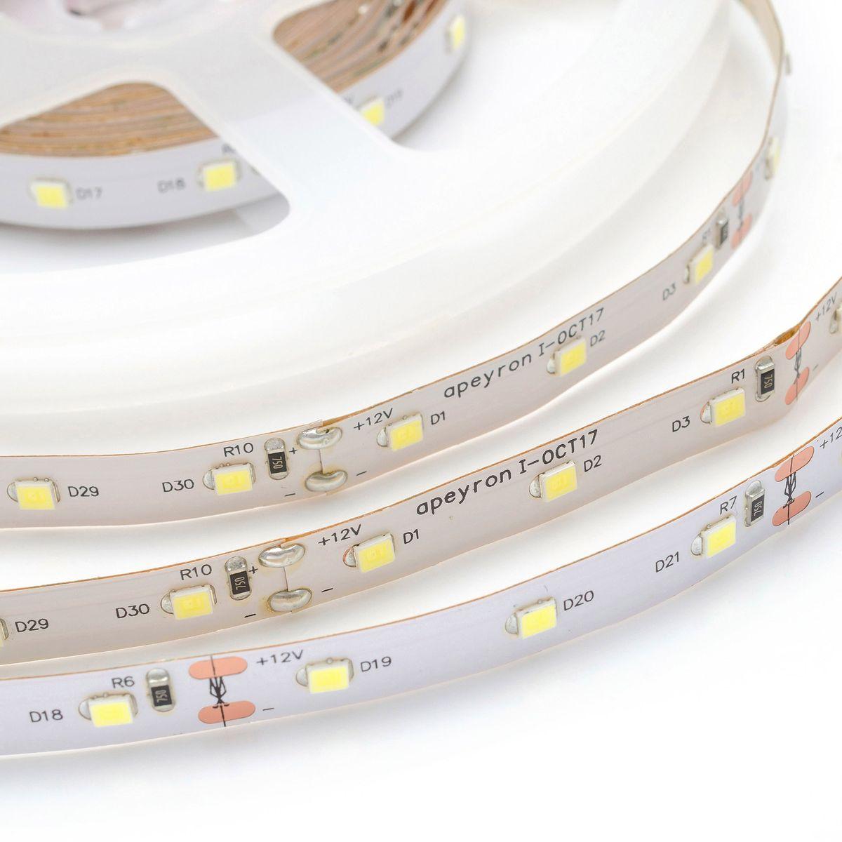 фото лента apeyron 9,6w/m 60led/m 2835smd холодный белый 5m 00-55 | 220svet.ru