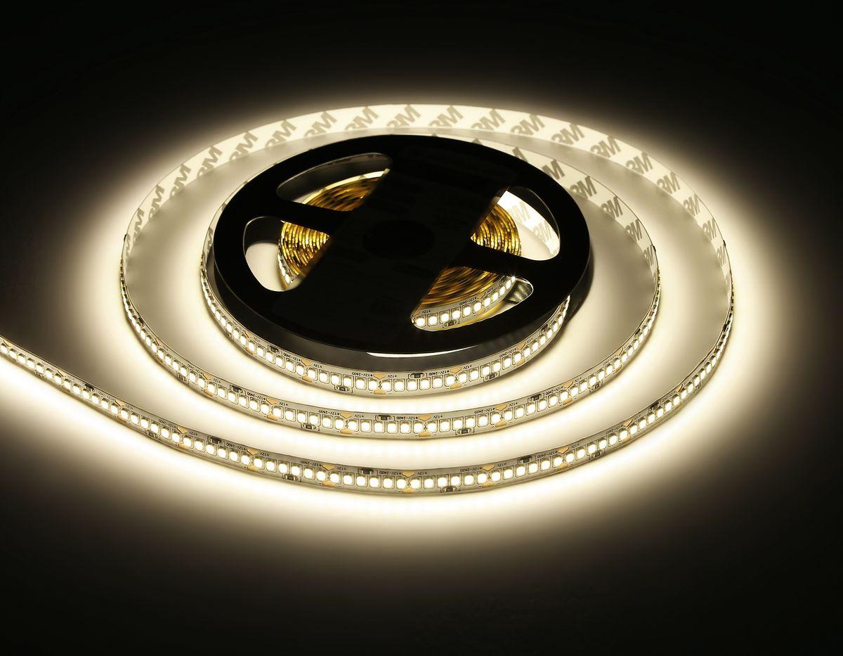фото светодиодная лента дневной белый ambrella light 17w/m 240led/m 2835smd 4500к 5m gs1402 | 220svet.ru