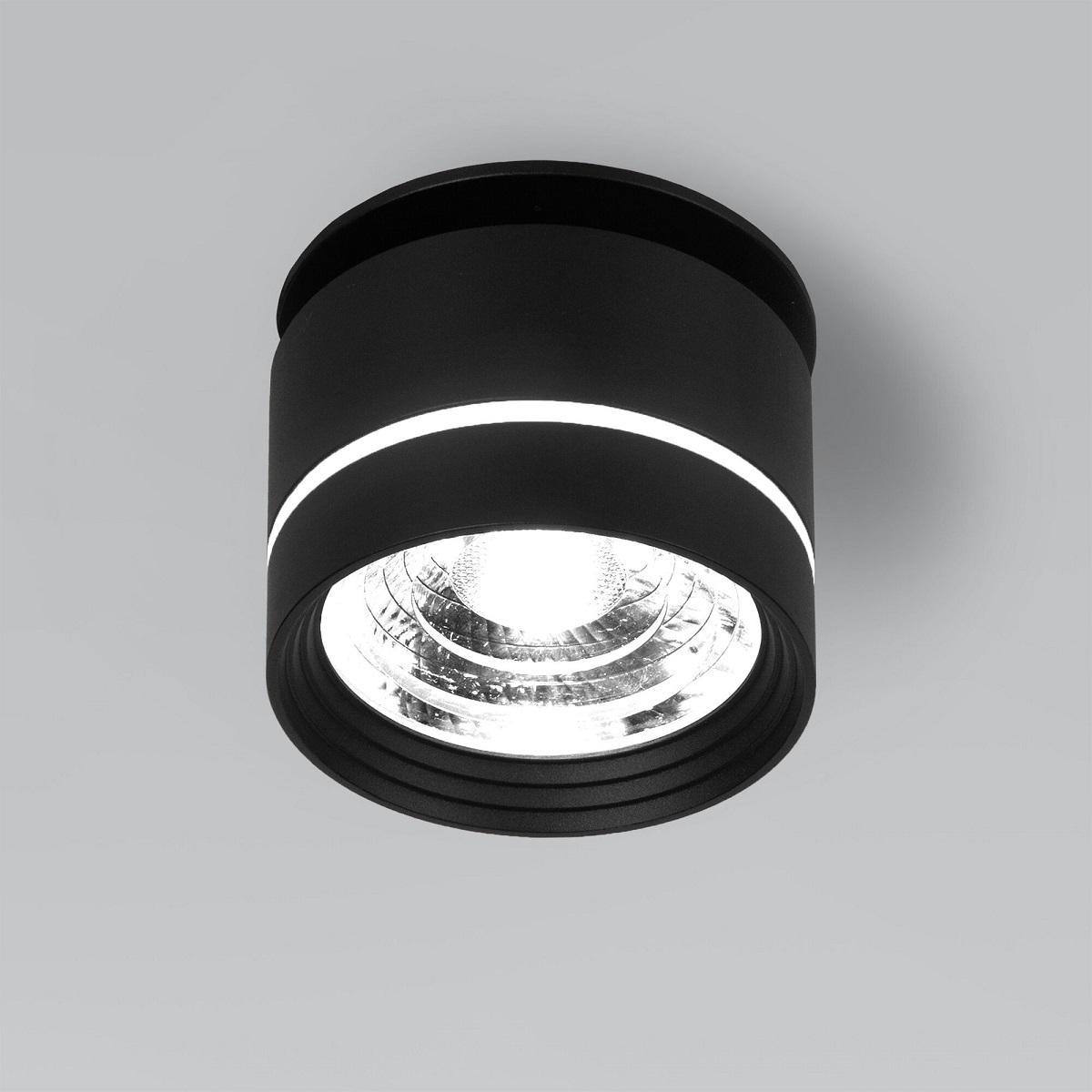 фото встраиваемый светодиодный светильник elektrostandard 25035/led 8w 4200k чёрный a062932 | 220svet.ru
