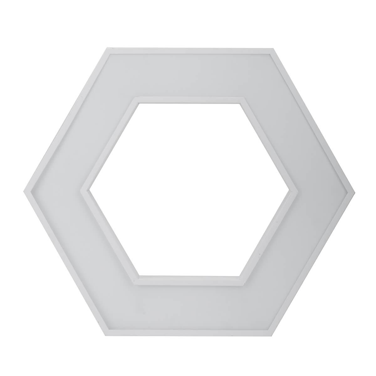 фото подвесной светодиодный cветильник эра hexagon spo-123-w-40k-045 45вт 4000к белый б0050554 | 220svet.ru