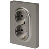 Миниатюра фото розетка эра arktik 16-2105-07 двойная с заземлением 2x2p+e schuko со шторками 16а-250в титан б0070460 | 220svet.ru