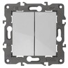 Миниатюра фото выключатель двухклавишный эра 10ax 250v 14-1104-01 б0034229 | 220svet.ru