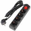 Миниатюра фото удлинитель uniel ultra 4гн х 3м с/з s-gcu4-3b black ul-00010023 | 220svet.ru