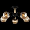 Миниатюра фото потолочная люстра reluce 04886-0.3-05 bk+wood | 220svet.ru