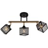 Миниатюра фото потолочная люстра на штанге reluce 01591-3.3-03b bk+fgd+wood | 220svet.ru