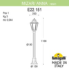 Миниатюра фото садовый светильник-столбик fumagalli mizar.r/anna e22.151.000.vxe27 | 220svet.ru