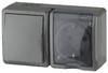 Миниатюра фото блок розетка-выключатель эра ip54 16a 250v 11-7401-03 б0020734 | 220svet.ru