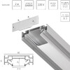 Миниатюра фото профиль встраиваемый в натяжной потолок под led ленту lightstar barra base 502420-6ai | 220svet.ru