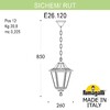 Миниатюра фото подвесной уличный светильник fumagalli sichem/rut e26.120.000.bye27 | 220svet.ru