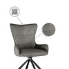 Миниатюра фото стул на металлокаркасе поворотный woodville chicago light gray / black 15830 | 220svet.ru