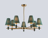 Миниатюра фото потолочная люстра на штанге мрамором ambrella light heigh light gn lh75053 | 220svet.ru
