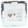 Миниатюра фото розетка компьютерная rj45 mono electric despina/ larissa 6 кат белый 500-001905-125 | 220svet.ru