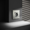 Миниатюра фото розетка встраиваемая с заземлением и защитными шторками, 16а, с usb, a+с voltum s70 vls040505 (сталь) | 220svet.ru
