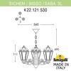 Миниатюра фото подвесной уличный светильник fumagalli sichem/saba 3l k22.120.s30.bye27 | 220svet.ru