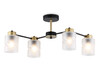 Миниатюра фото потолочная люстра на штанге ambrella light traditional loft tr tr303324/4 bk/gd | 220svet.ru