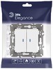 Миниатюра фото выключатель эра elegance 14-1105-01м двойной с подсветкой, 10ах-250в, белый матовый б0065807 | 220svet.ru