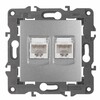Миниатюра фото розетка информационная 2xrj45 эра 14-3108-03 б0034310 | 220svet.ru