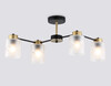 Миниатюра фото потолочная люстра на штанге ambrella light traditional loft tr tr303324/4 bk/gd | 220svet.ru