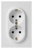 Миниатюра фото розетка эра galaxy 15-2104-08 с заземлением двойная 2x2p+e schuko 16а-250в ip20 белый матовый б0070691 | 220svet.ru