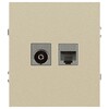Миниатюра фото розетка эра arktik 16-3110-04 комбинированная rj45+tv шампань б0070497 | 220svet.ru