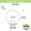 Миниатюра фото уличный фонарь на столб fumagalli globe 300 classic g30.b30.000.wye27 | 220svet.ru