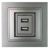 Миниатюра фото розетка 2-а usb-зарядка mono electric despina антрацит 102-242405-178 | 220svet.ru