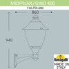 Миниатюра фото светильник уличный настенный fumagalli midipilar/gino f50.254.000.axe27 | 220svet.ru