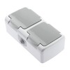 Миниатюра фото розетка двойная эра schuko 2x2p+e 16a 250v с крышкой 5-203-03 б0051060 | 220svet.ru