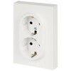 Миниатюра фото розетка эра arktik 16-2104-08 двойная с заземлением 2x2p+e schuko 16а-250в белый матовый б0070451 | 220svet.ru