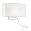 Миниатюра фото настенный светильник ideal lux hotel ap2 all white | 220svet.ru