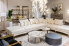 Миниатюра фото пуф круглый  жаккард синий garda decor murano-80-3k-принтсиний-ana sin | 220svet.ru