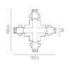 Миниатюра фото соединение крестовое с подводом питания lightstar quattro 504146-fr | 220svet.ru