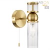 Миниатюра фото бра с выключателем lumion denver 8276/1w латунь | 220svet.ru