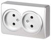 Миниатюра фото розетка эра эксперт 11-2202-03 2х2p ip20 16a-250в оу алюминий б0063016 | 220svet.ru