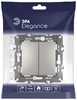 Миниатюра фото выключатель эра elegance 14-1104-16 двойной, 10ах-250в, титан б0065803 | 220svet.ru