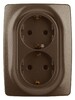 Миниатюра фото розетка эра 12 2x2p e schuko со шторками 16a 250v 12-2108-13 б0036449 | 220svet.ru