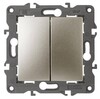 Миниатюра фото выключатель двухклавишный эра 10ax 250v 14-1104-04 б0034233 | 220svet.ru