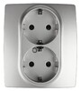 Миниатюра фото розетка эра 12 2x2p e schuko со шторками 16a 250v 12-2104-03 б0014701 | 220svet.ru