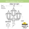 Миниатюра фото садово-парковый фонарь fumagalli ricu bisso/rut 2+1 e26.157.s21.vye27 | 220svet.ru