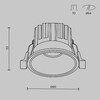 Миниатюра фото встраиваемый точечный светодиодный светильник maytoni round dl058-7w3k-b | 220svet.ru