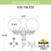 Миниатюра фото садово-парковый фонарь fumagalli gig bisso/g300 3l g30.156.s30.vze27 | 220svet.ru