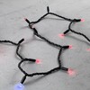 Миниатюра фото гирлянда нить 10м красная с мерцанием белого диода 220в, 75 led, провод черный каучук, ip65 ltc ll75blw-1-2r | 220svet.ru