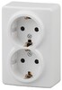 Миниатюра фото розетка эра 2х2p e schuko со шторками 16a 250v 11-2206-01 б0020694 | 220svet.ru